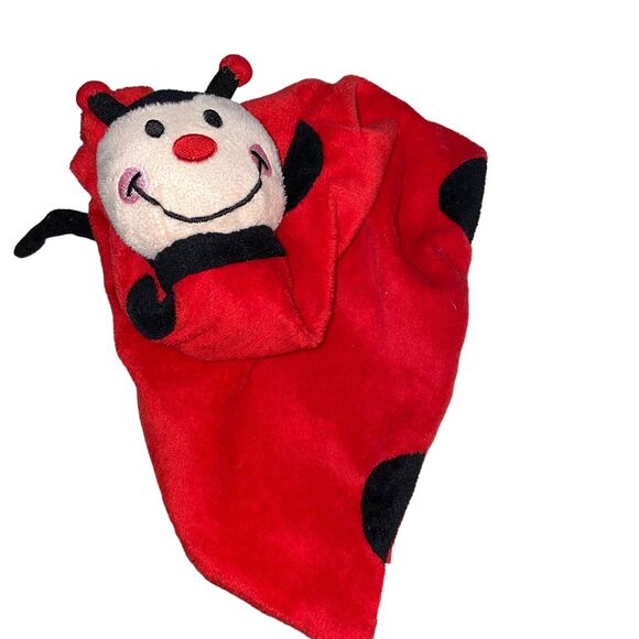 Burton Security Blanket Lovey Ladybug Plush Nursery Baby Shower Gift Decor 12" - Picture 2 of 11